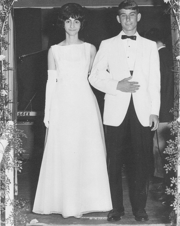 Debbie Harris with date, Grady Brown, at the Debutante Ball in the 9th grade.